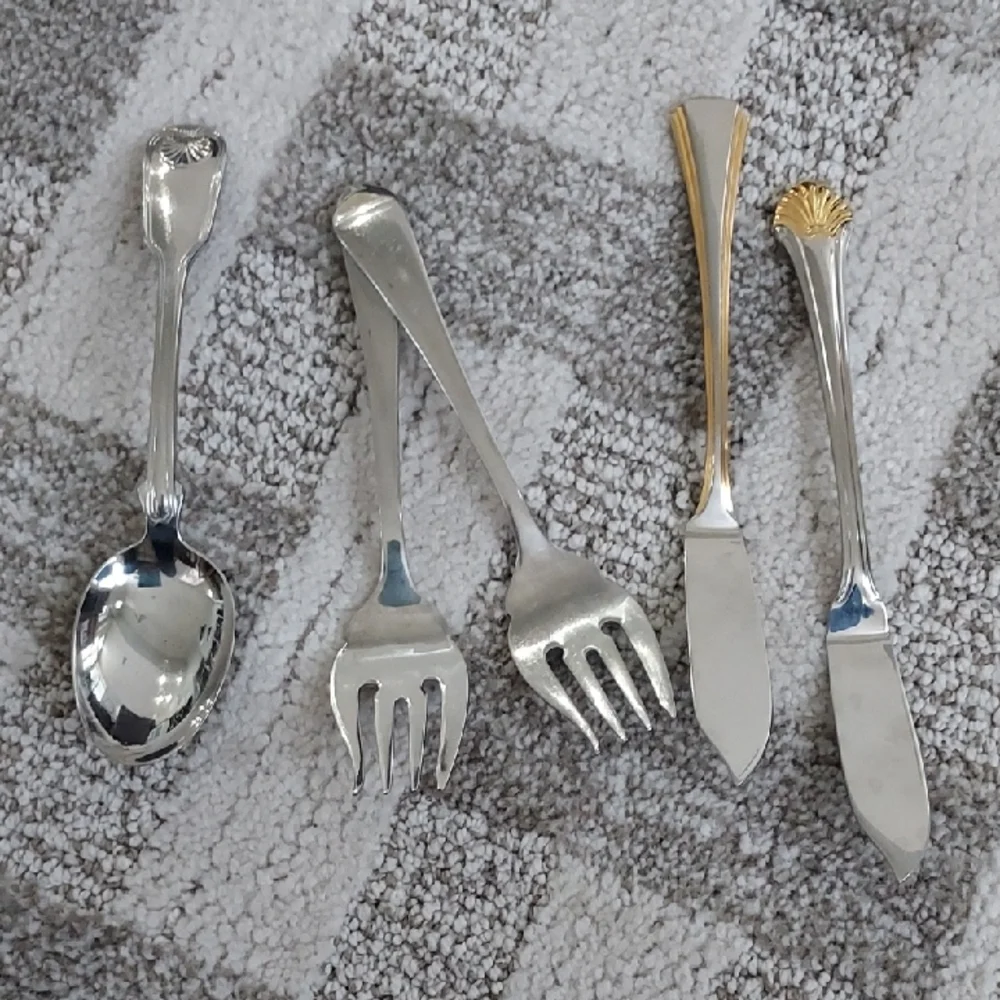 Reed & Barton Silver and Gold Utensil Set